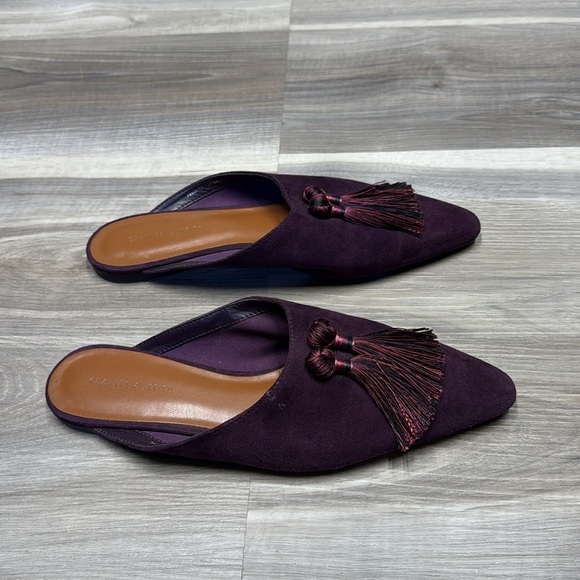 🏁 Charles & Keith Purple Tassel slip on Loafers size 38 EUR - Picture 5 of 7
